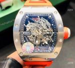 Copy Richard Mille RM35-Americas Watch SS Orange Rubber Band